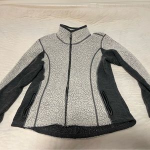 Kuhl Jacket Women's Large White/Black Full Zip Alpaca Fleece